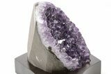 Tall Amethyst Cluster With Wood Base - Uruguay #199786-1